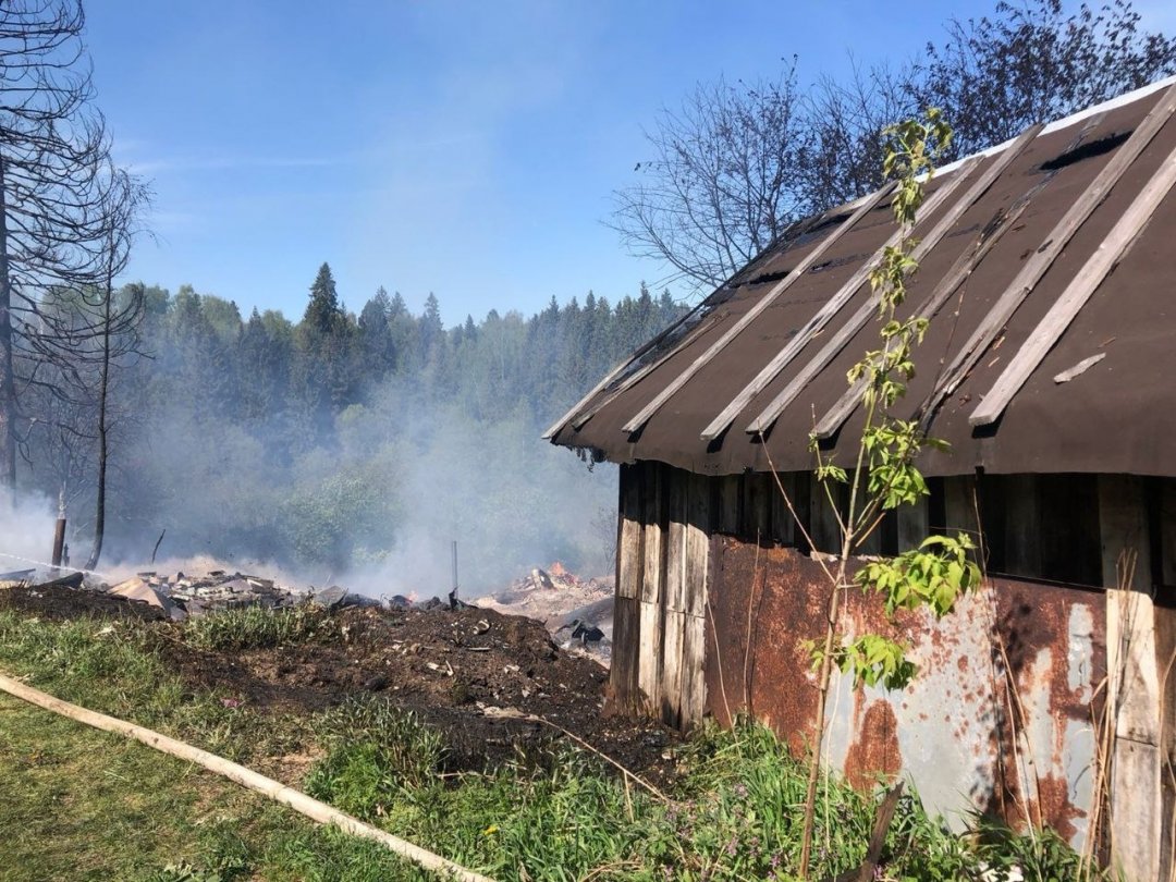 Пожар в хозяйственной постройке в Наро-Фоминском городском округе